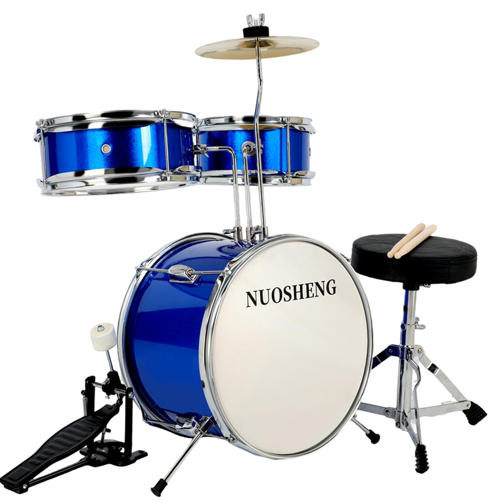 Kids Drum Set 3-Piece for Beginners, 13 Inch Complete Junior Drum Kit with Ba...