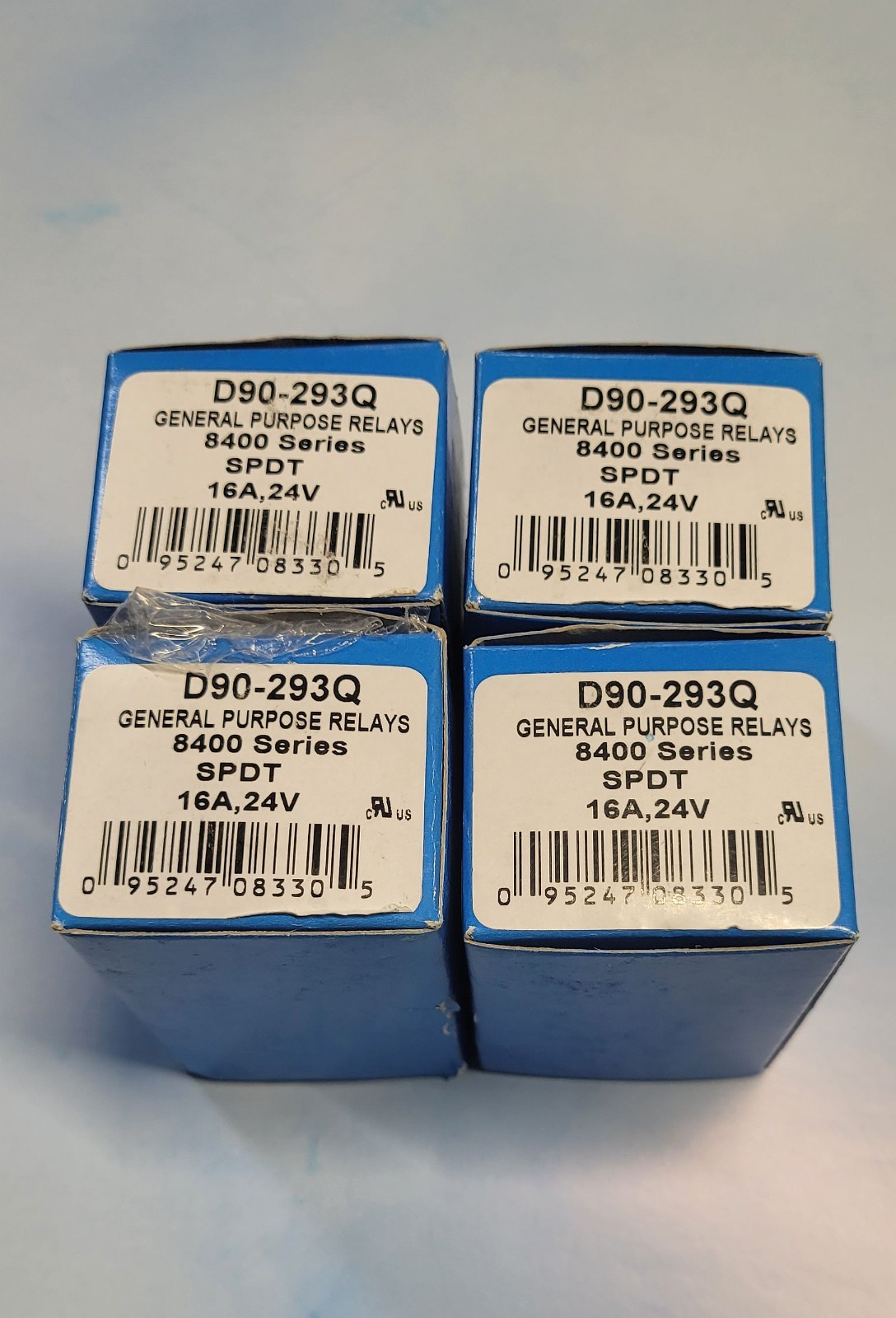DIVERSITECH D90-293Q Relays, 24VDC Coil, Set of (4) in box