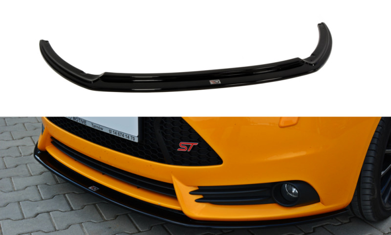 Front Diffuser Diffusor V2 Maxton Design Gloss Black For Ford Focus Mk3 St PFL
