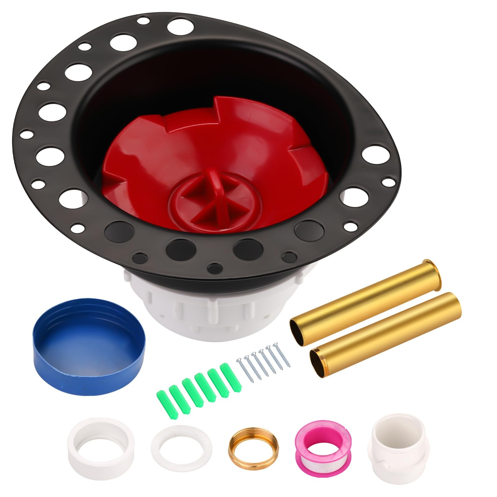 Freestanding Tub Drain Rough-in Kit, Bathtub Kit with PVC Plastic White