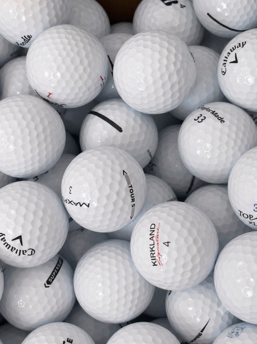 50 Mixed Used Golf Balls – Callaway, Titleist, & More – Near Mint