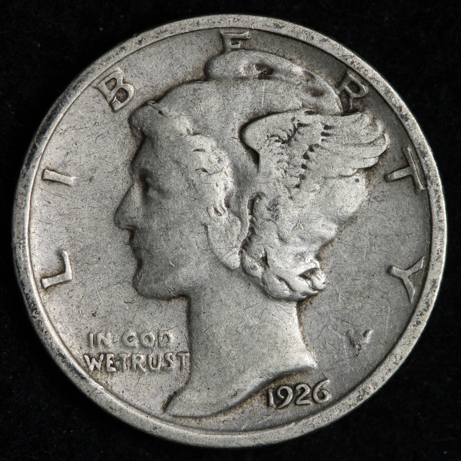 1926-D Mercury Silver Dime XF E253 ACN