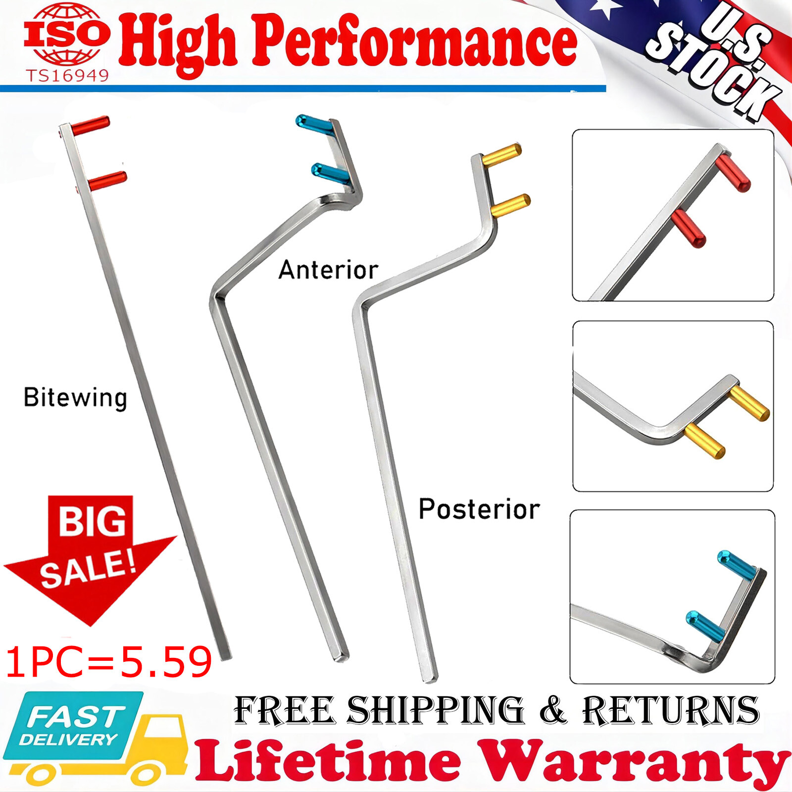 10Pcs Dental X-Ray Positioning Bitewing/Anterior/Posterior Indicator Arm Bar Arm