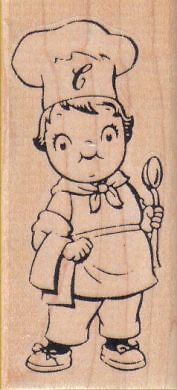 Soup Chef 1 3/4 x 3 1/2" Rubber Stamp, Food and Drink Stamp, Soup Stamp