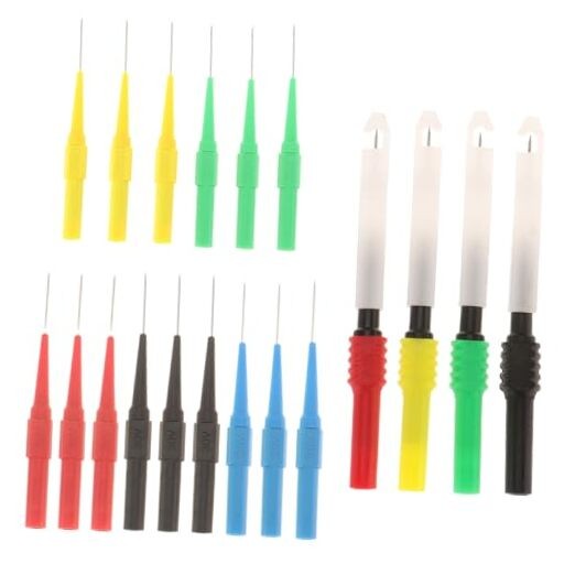 19 Pcs Multimeter Test Set, 15pcs 0.7mm Probe Pins and 4pcs Insulation Wire