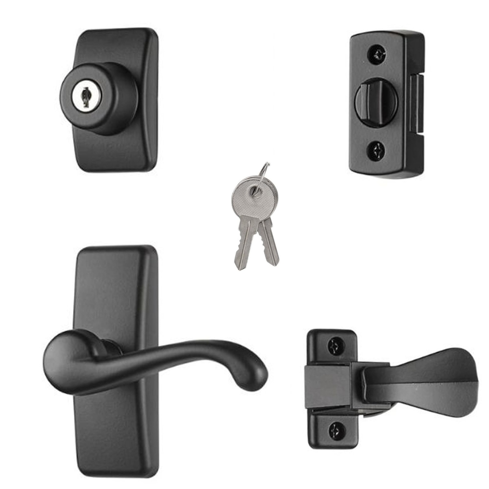 Ideal Security GL Door Lever Set with Keyed Deadbolt Lock for Storm and Scree...