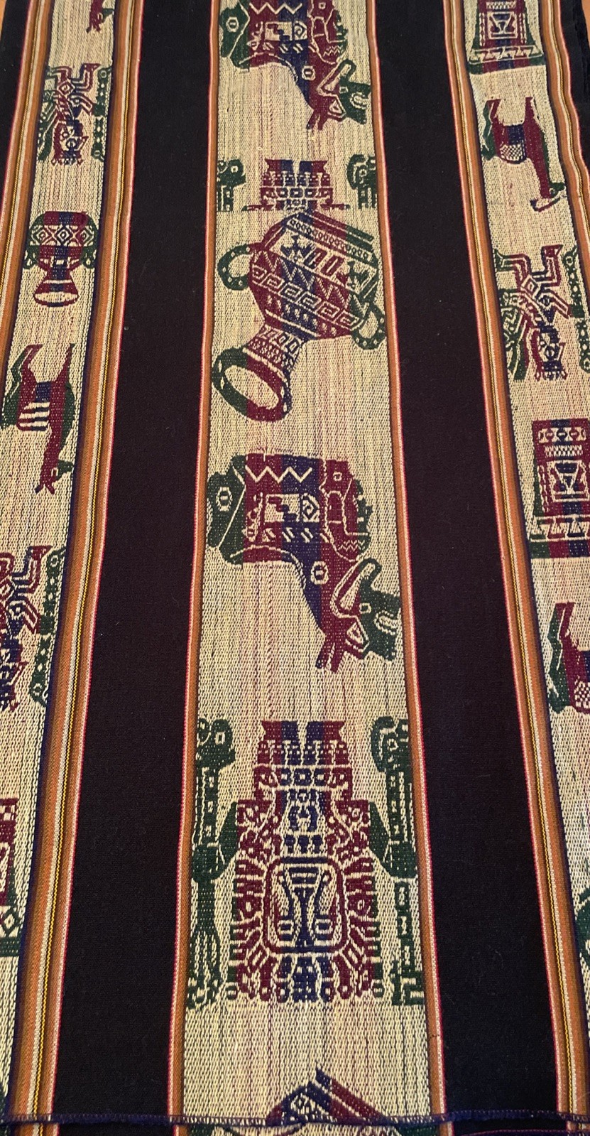 Traditional Peruvian Andean Pattern Gorgeous Blanket 8x8’ Llama Stunning EUC