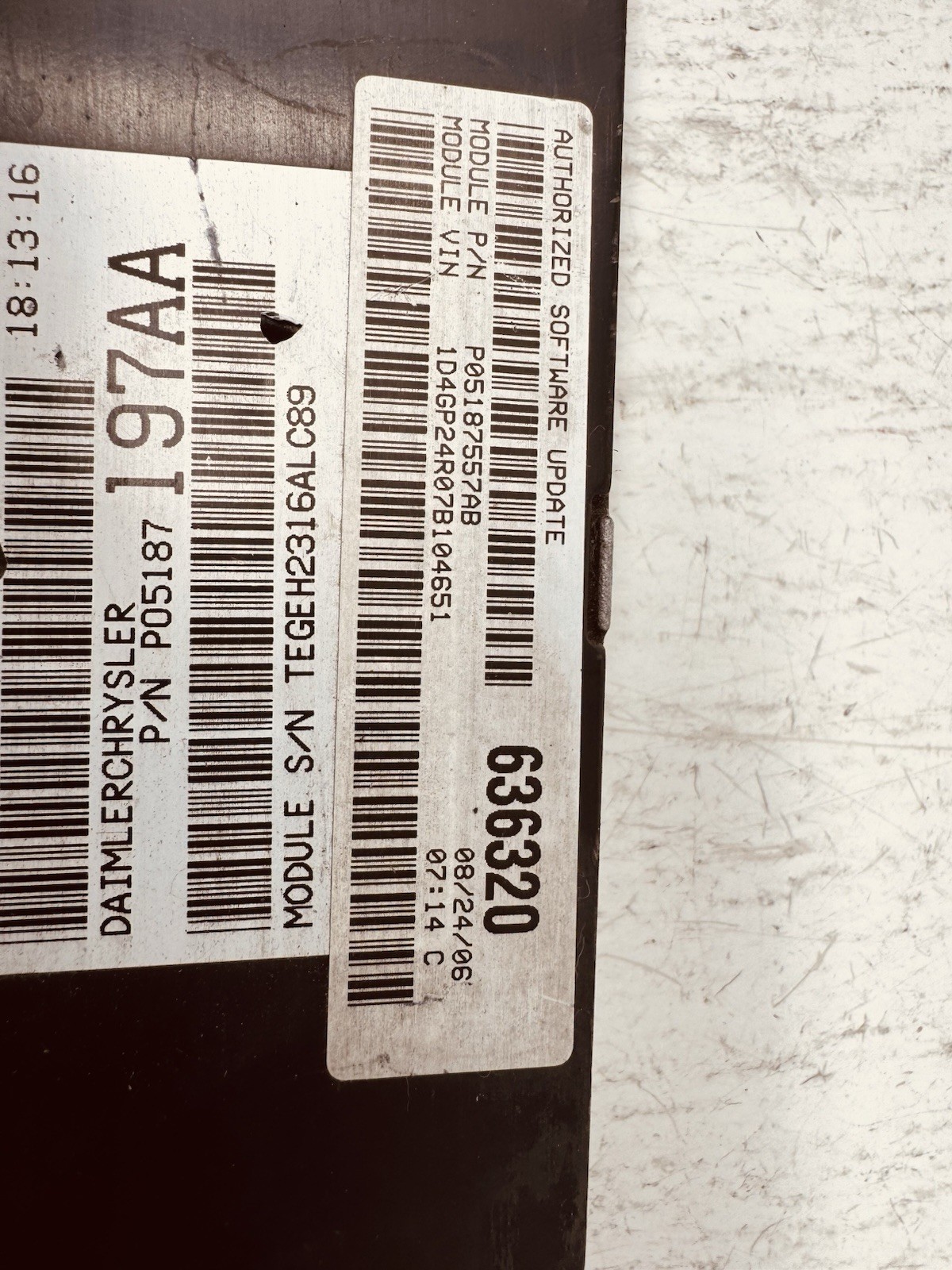 2007 Dodge Grand Caravan 3.8L PCM ECU ECM Engine Computer 05187197 Plug & Play