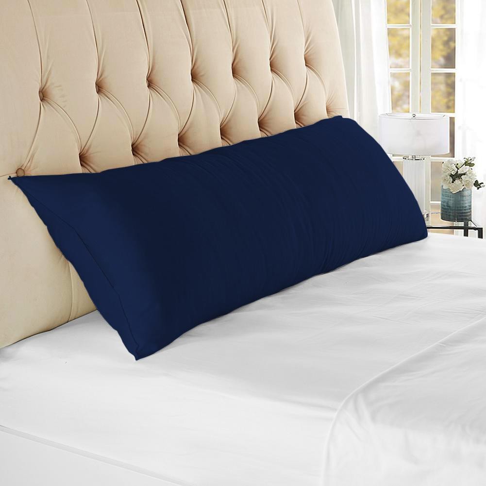 Egyptian Cotton Queen Size Pillow Case Set Navy Blue Solid 600 TC Free Shipping