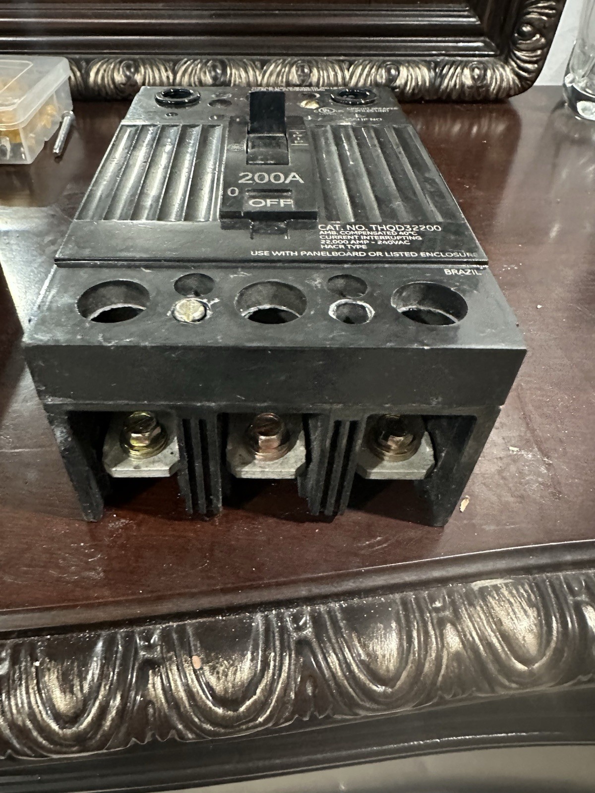 GE THQD32200 200A 3-Pole 240V Main Circuit Breaker HACR Type