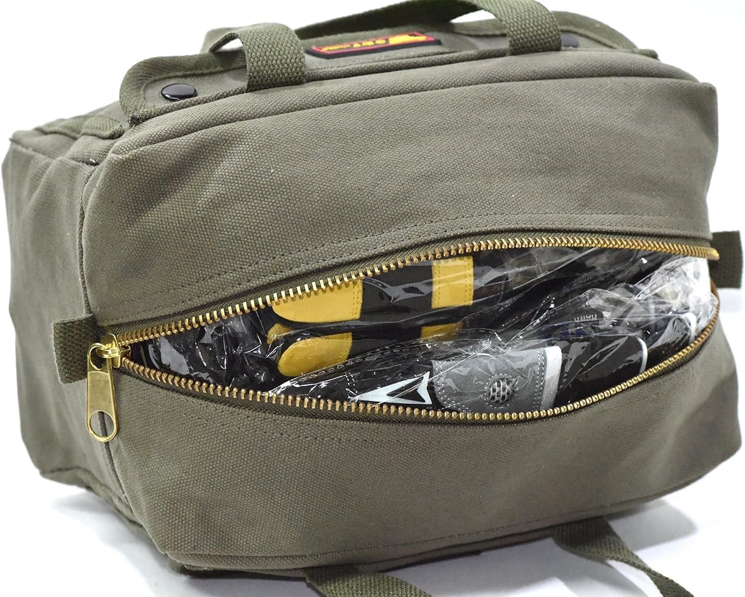 Versatile 11"x7" Water-Resistant Waxed Canvas Duffle Bag with Adjustable Strap