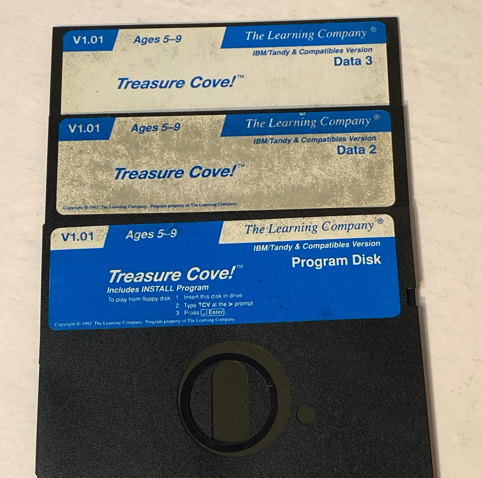 Treasure Cove The Learning Company 1.01 ©1992 Software 5.25 Floppy Disks *B2G1