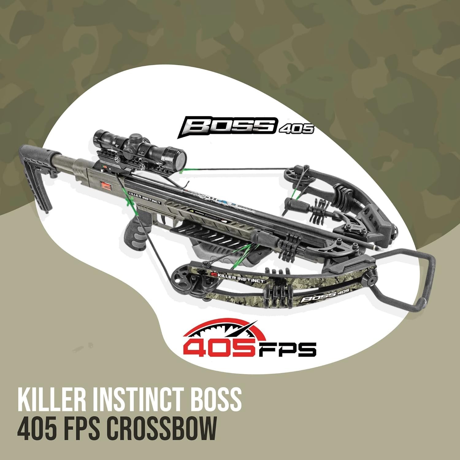Crossbow Package with Backpack Case and Broadheads 405 FPS Lightweight Hunting