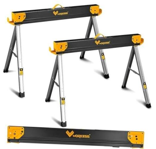 Saw Horses 2 Pack Folding, Heavy Duty Sawhorse Table 2600 Lbs Load Capacity