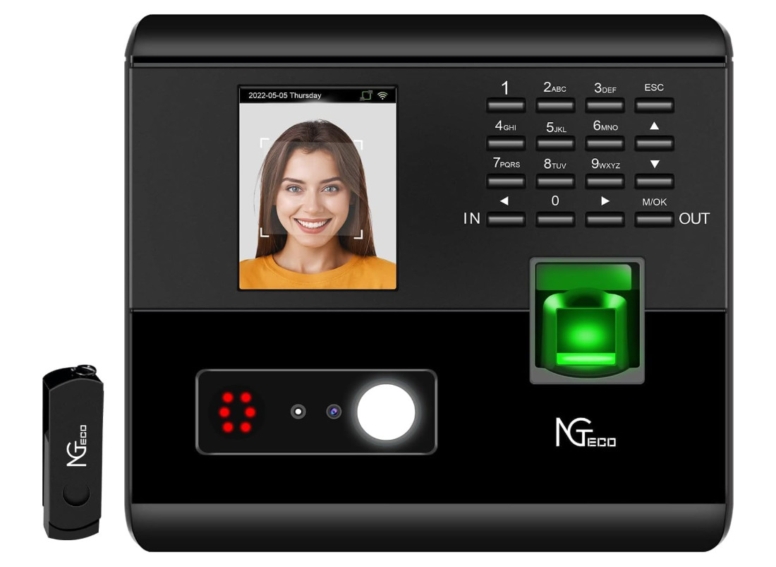 APP-Based Time Clocks, 4-in-1 (Face, Fingerprint, RFID, PIN) Times Clock for Emp
