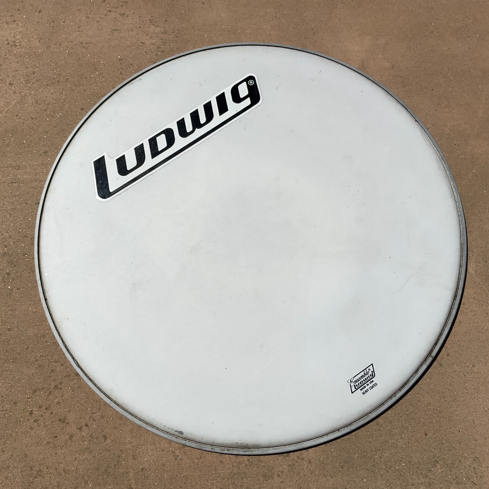 Vintage 26” Ensemble Ludwig Bass Drum Head Heavy Coasted White Made in USA