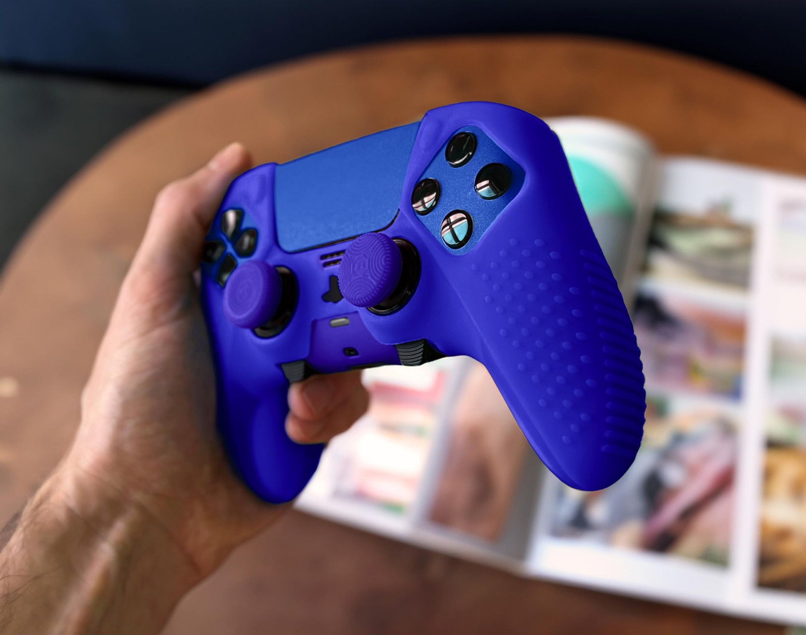Foamy Lizard Eclipse PS5 Edge Controller Skin Combo Set | Dock Cobalt Blue