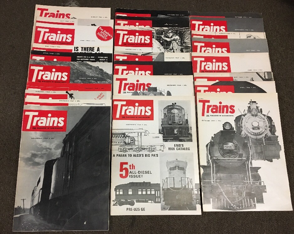 Lot Of 25 Back Issues Of Trains The Magazine Of Railroading