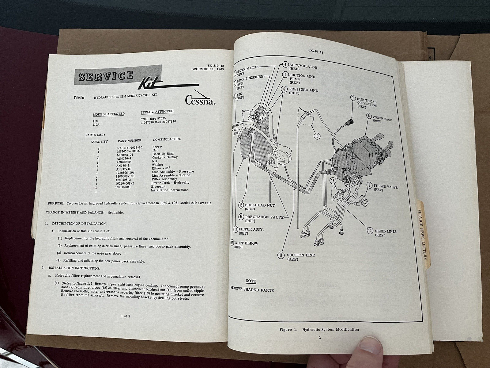 1965 Cessna Service Information Summary Manual All Models, Original Read