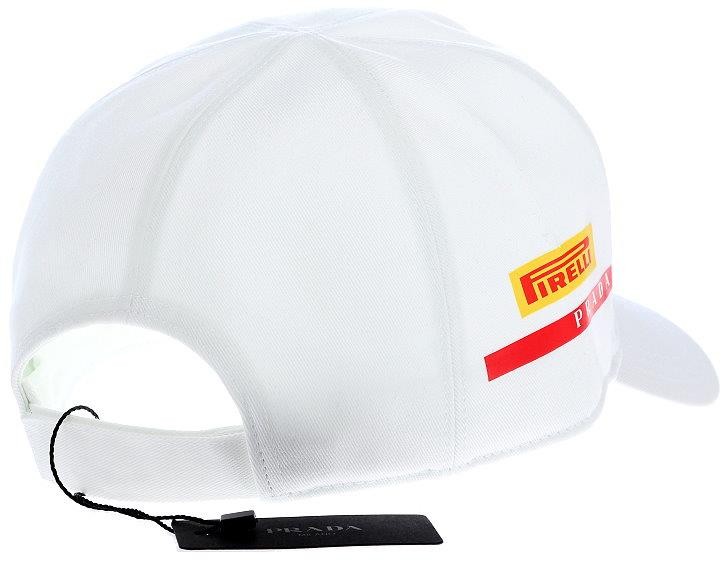 NEW PRADA LUNA ROSSA WHITE CURRENT 100% COTTON LOGO BALL CAP HAT 59/M