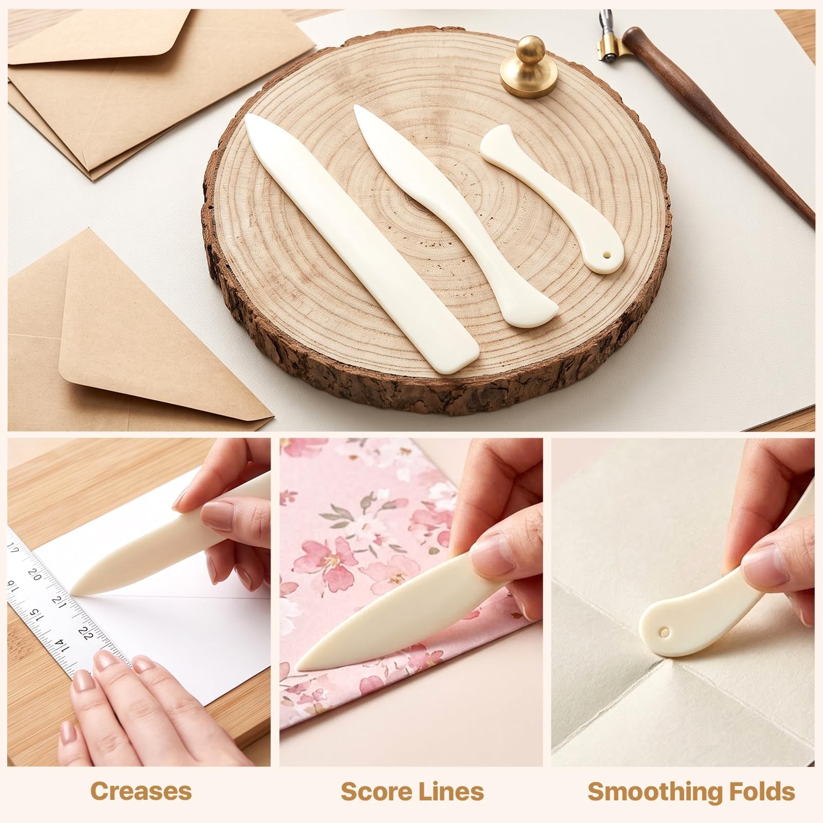 30 Pcs Bone Folders, Plastic Bone Folder Tool, Paper Creaser Scrapbooking Too...