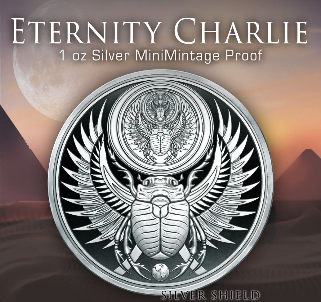 2023 - ETERNITY CHARLIE Proof 1oz .999 FINE Silver Shield MINIMINTAGE - IN STOCK