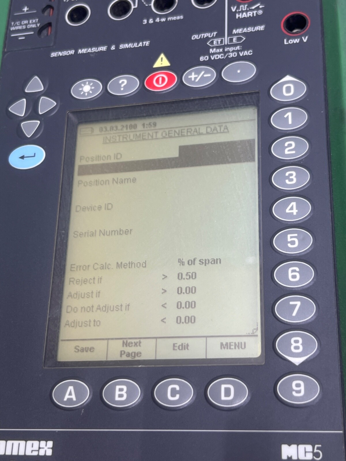 BEAMEX MC5 MULTIFUNCTION CALIBRATOR