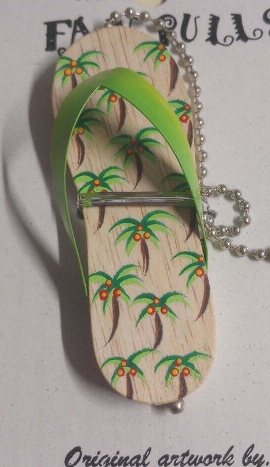 Ceiling Fan Chain Pull Ornament Decorative Hand Carved Flip Flop Sandle Painted