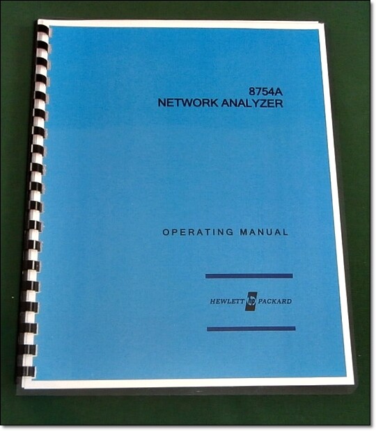 HP 8754A Operating Information Manual: Comb Bound & Protective Covers