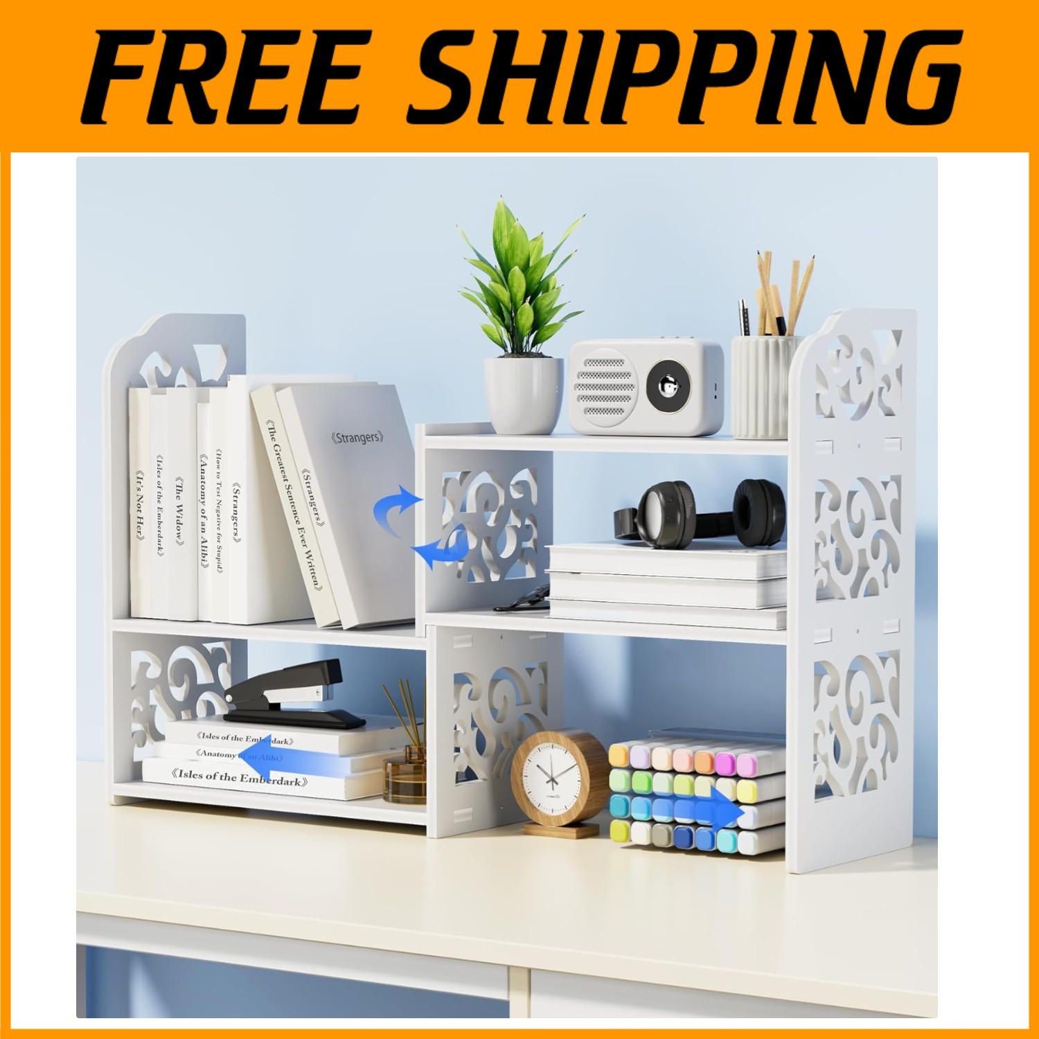 Adjustable Desktop Shelf - Space-Saving Tabletop Organizer
