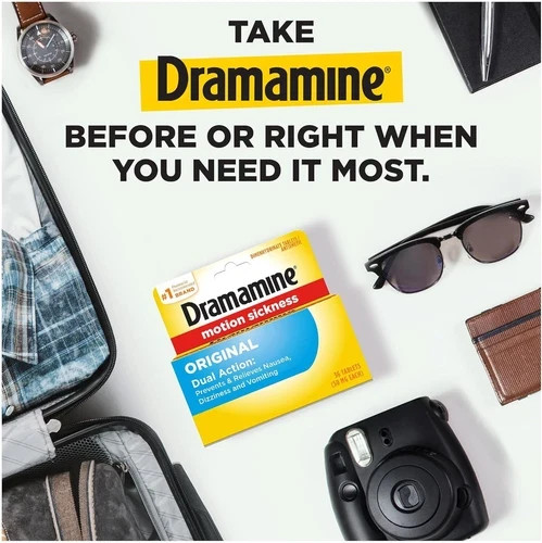 Dramamine Original, Motion Sickness Relief, 36 Count New Free Ship...