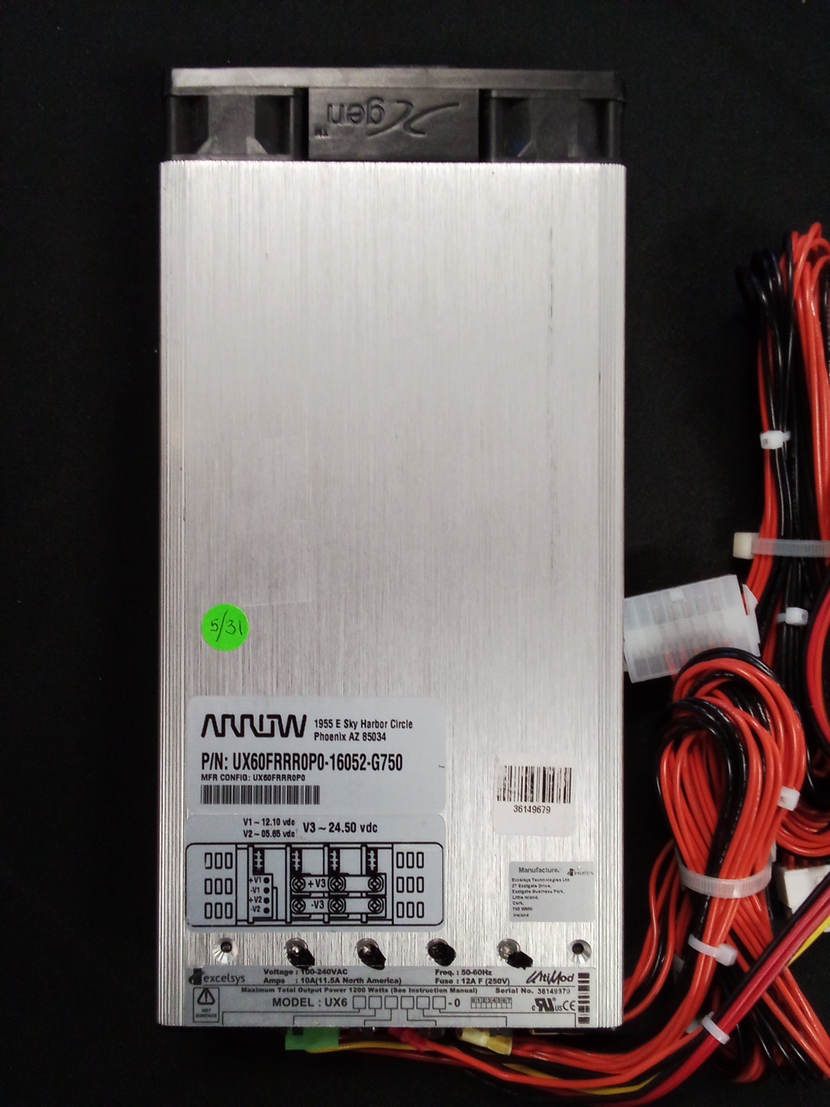 Excelsys Modular Power Supply UX60FRRR0P0-16052-G750