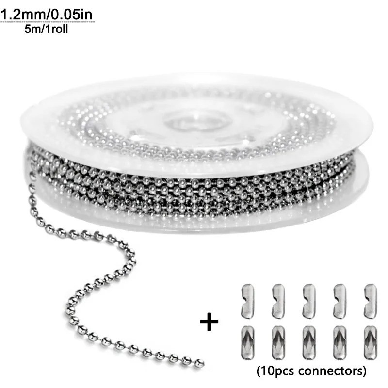 200 Inch Ceiling Fan Pull Chain Upgrade Rust Proof 3.2mm Beaded Pull Chains