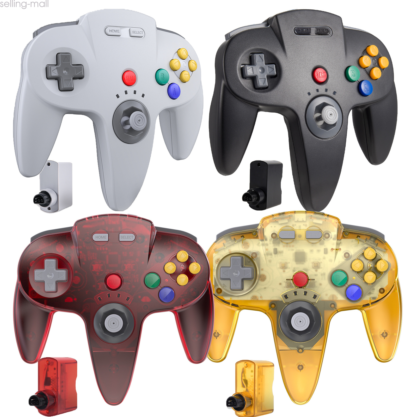 2.4G Wireless N64 Controller Remote w/Rumble Pak & Rechargeable for N64 System