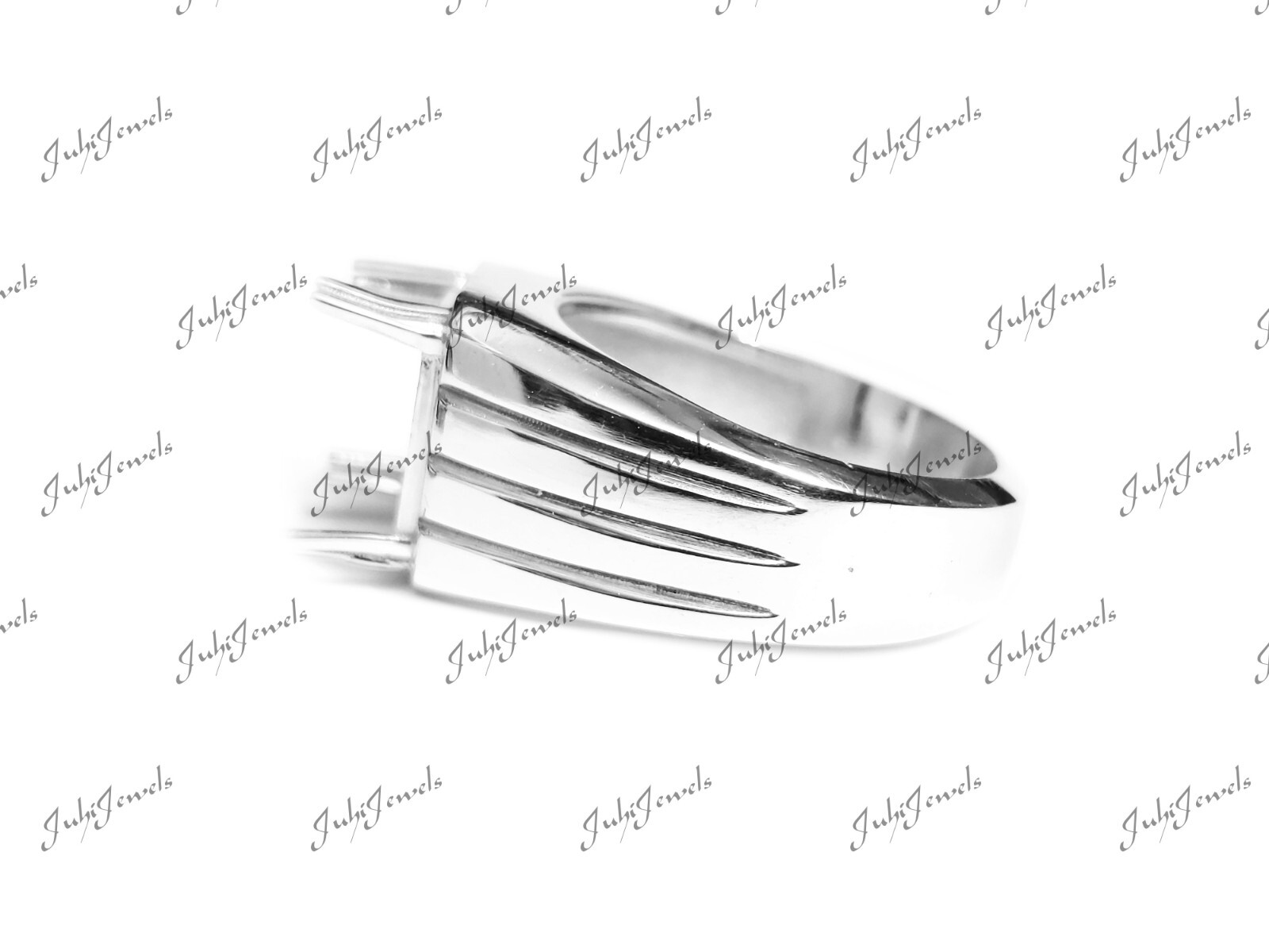 Solid Silver Mens Ring Setting 7,8,9 mm Square Ring Blanks Silver Square Mounts