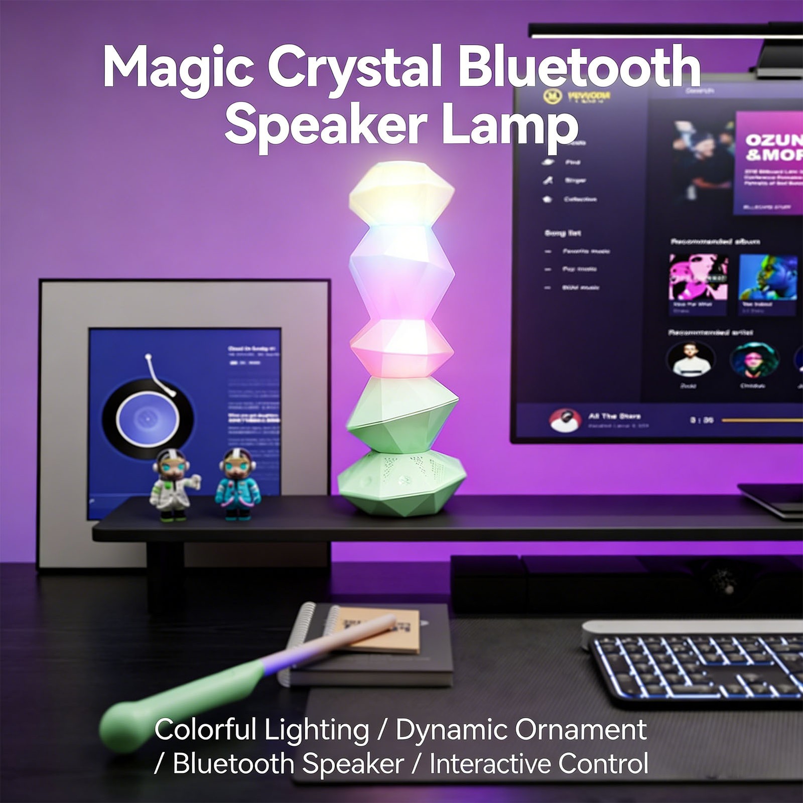 4-360 Degree Rotating Bluetooth Speaker Night Light For Home Decor