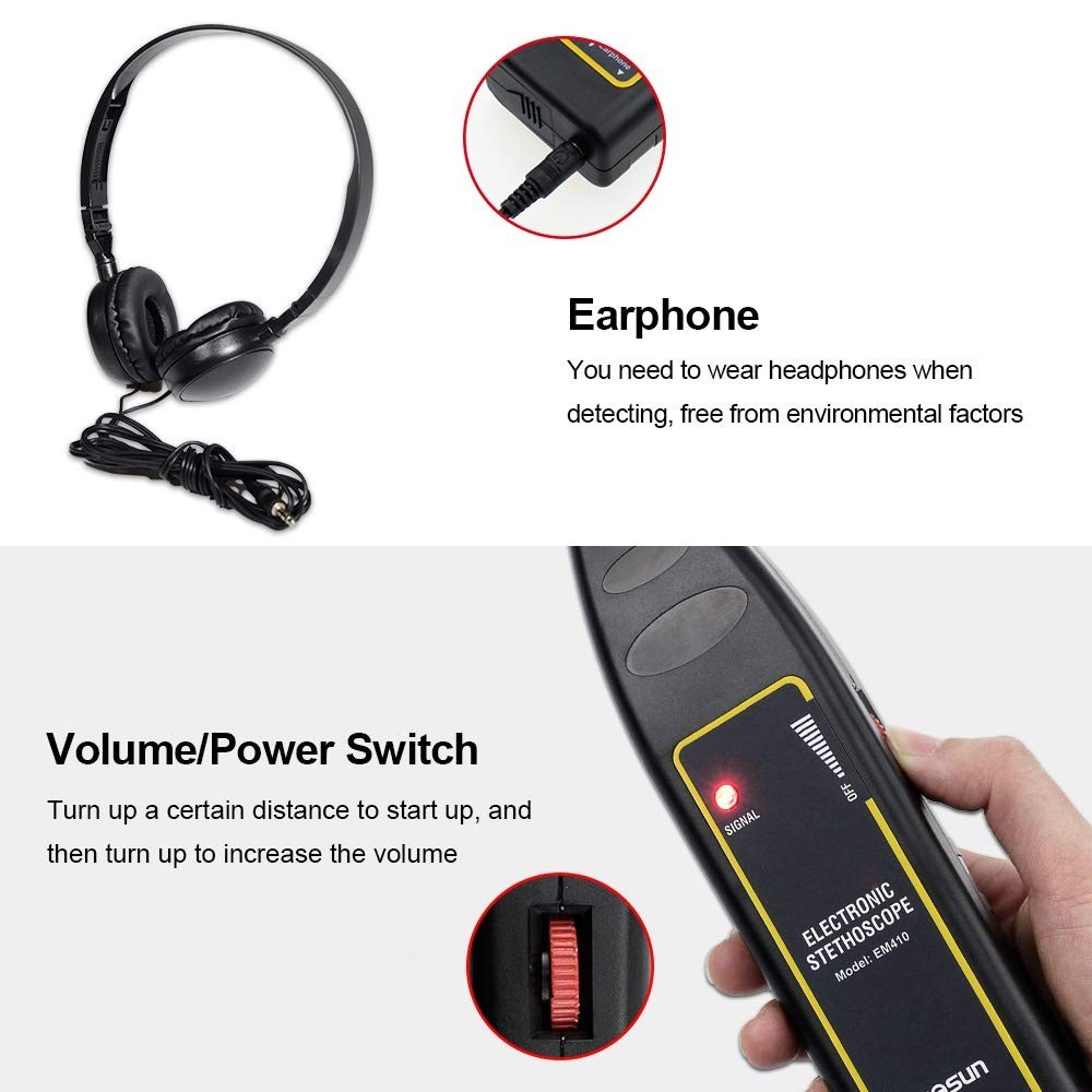 Pro Ultrasonic Leak Detector & Stethoscope - High Sensitivity Diagnostic Tool