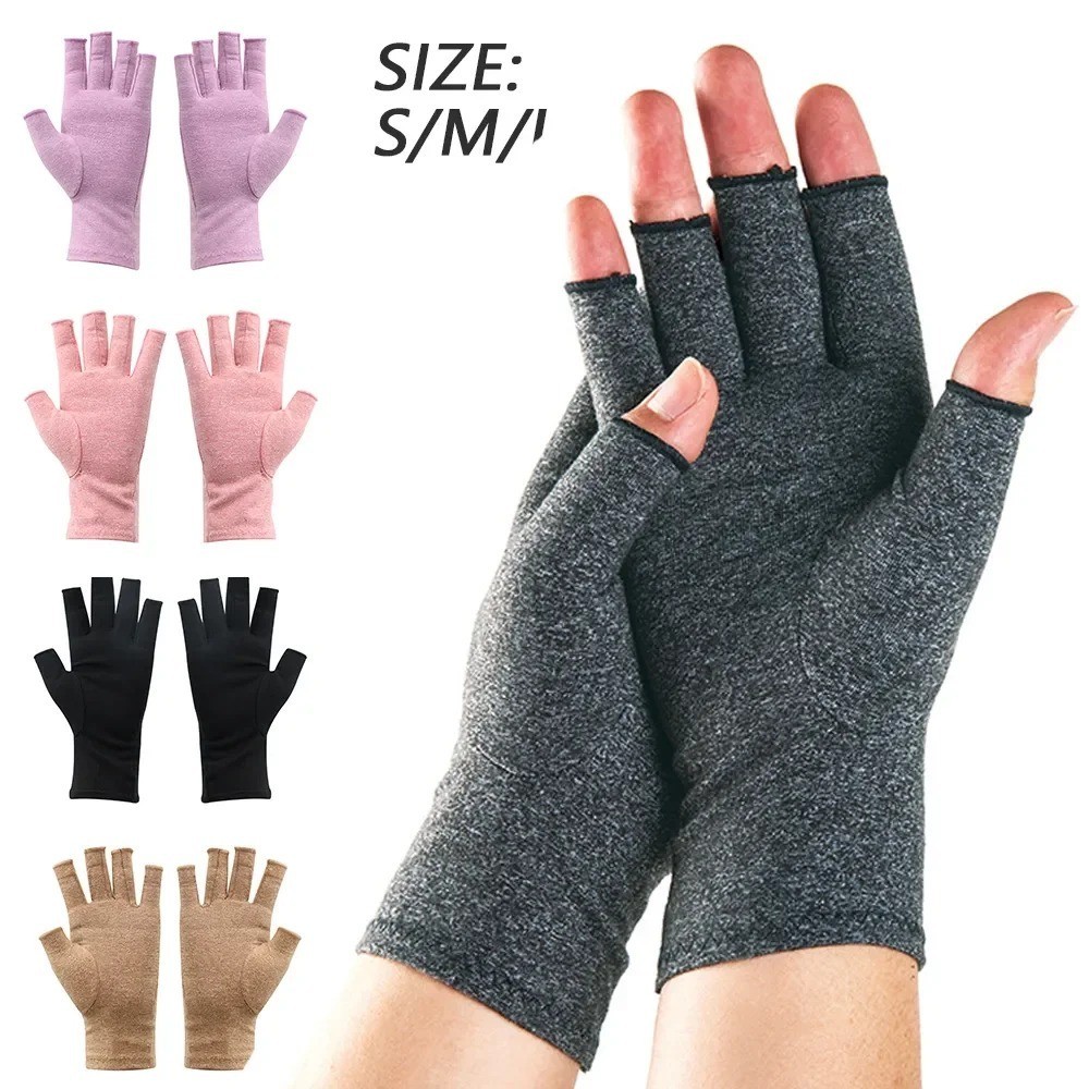Fingerless Compression Gloves Arthritis Hand Support Touch Screen 1 Pair