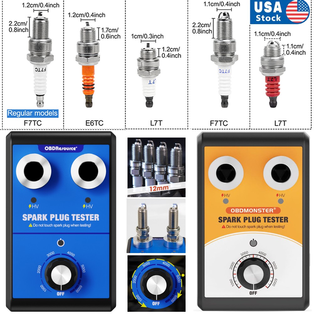 2026 Spark Plug Tester 2Holes Diagnostic Tool 12V Gasoline Car Ignition Analyzer