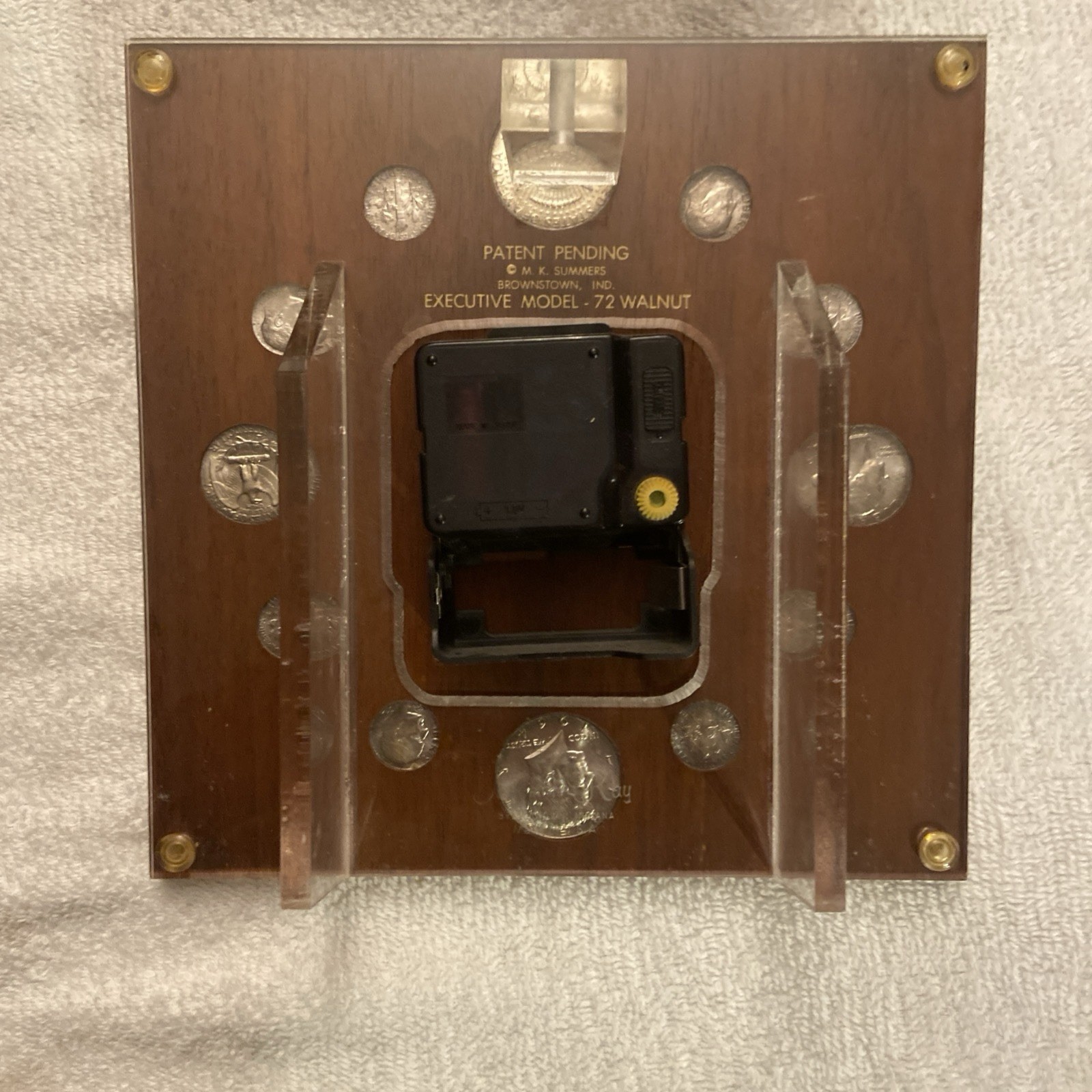 1964 Silver Coin Clock - Working - MK Summers #72 Walnut