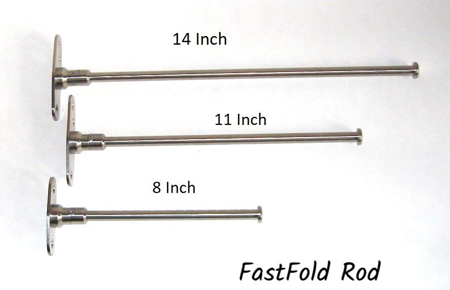 FastFold Rod brand 8, 11, 14 Inch  Folding Clothes Hanger Rod Stainless Steel