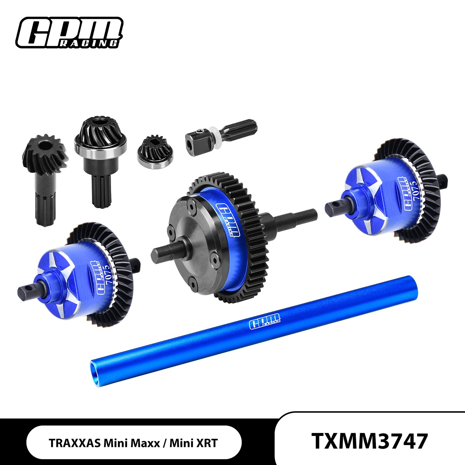 GPM Carbon Steel + 7075Alu Front &Centre &Rear Complete Diffs Mini Maxx Mini XRT