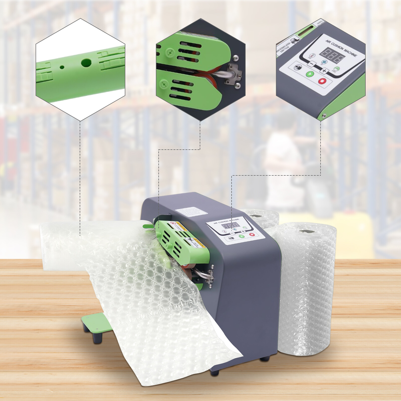 Air Cushion Maker Machine Bags Wrap Air Pillow inflator Air Bubble Maker Machine