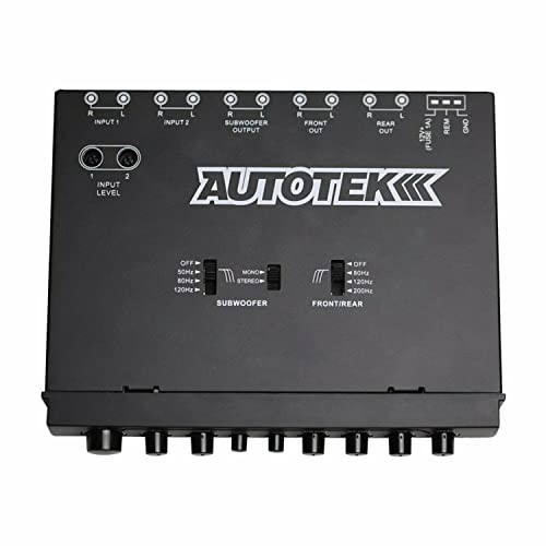 4-Band Audio Equalizer with Built-in 2-Way Crossover, 1/2 DIN, 9V, Active Crosso