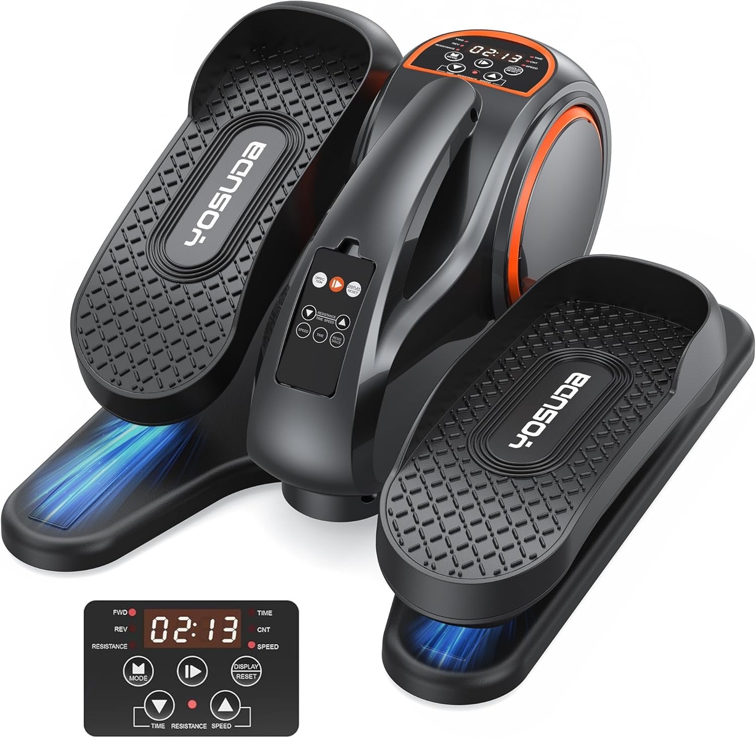 Under Desk Elliptical Electric Seated Pedal Exerciser for Seniors Remote LCD