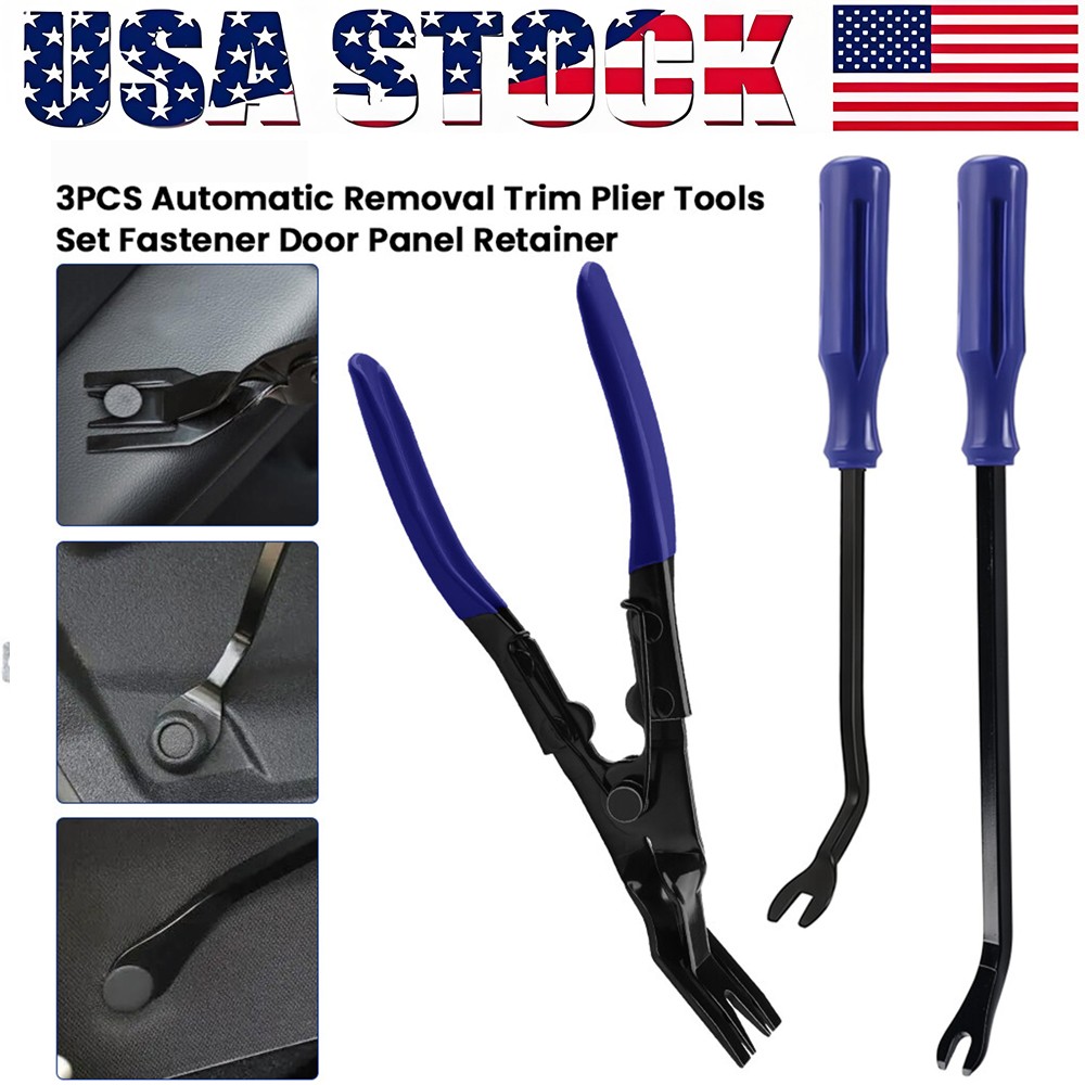 Auto Blue Fastener Puller Repair Clip Pliers Trim Upholstery Pry Removal Tool US