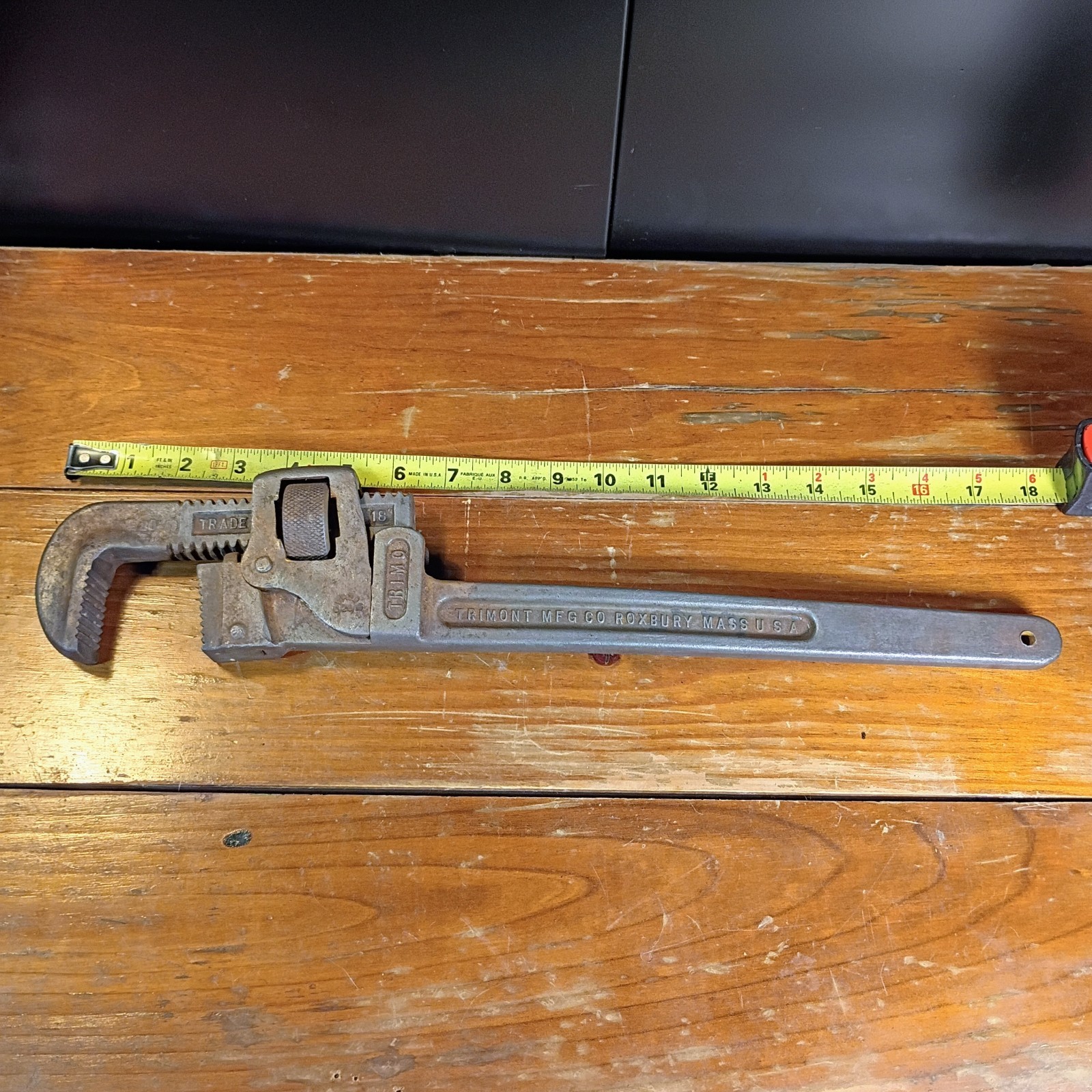 Working Antique 1930s Or Older Patd 1916 Pipe Monkey Wrench 18" Inch