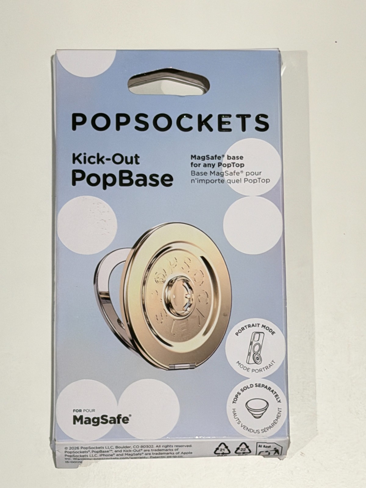 PopSockets Kick-Out BASE Only MagSafe Round Grip Base - Gold