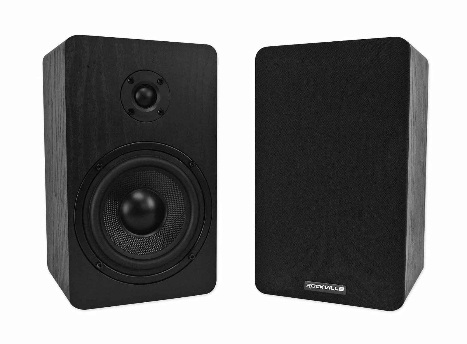 2 Rockville RockShelf 54B 360w Black 5.25" Home Theater Bookshelf Speakers/4 Ohm