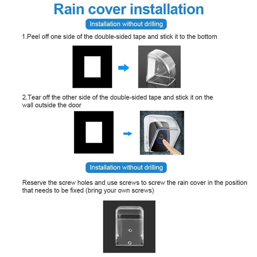 Easily Installed Weather Resistant Doorbell Cover with Key Holder Feature